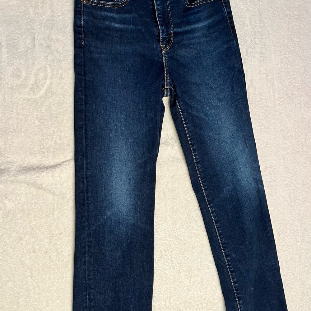 Levi’s 724 High Rise Straight Jeans Dark Indigo Blue Women’s 25